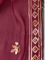 Myra Grey and Wine Real Georgette Gharara Suit