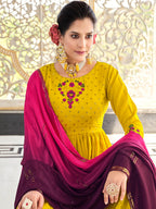 Myra Florenece Green and Rani Real Georgette Gharara Suit