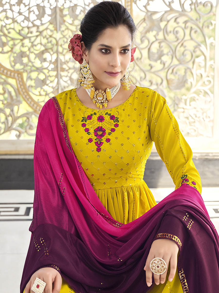 Myra Florenece Green and Rani Real Georgette Gharara Suit