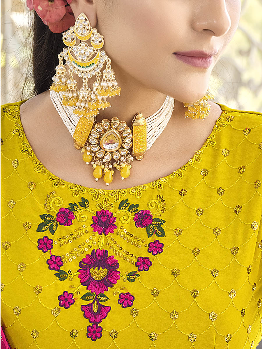 Myra Florenece Green and Rani Real Georgette Gharara Suit