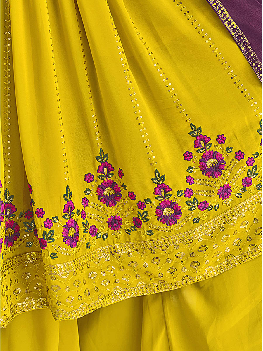Myra Florenece Green and Rani Real Georgette Gharara Suit