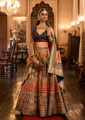 Monjolika Fashion Sequins Red Colour Rajwadi Silk Readymade Lehenga Choli