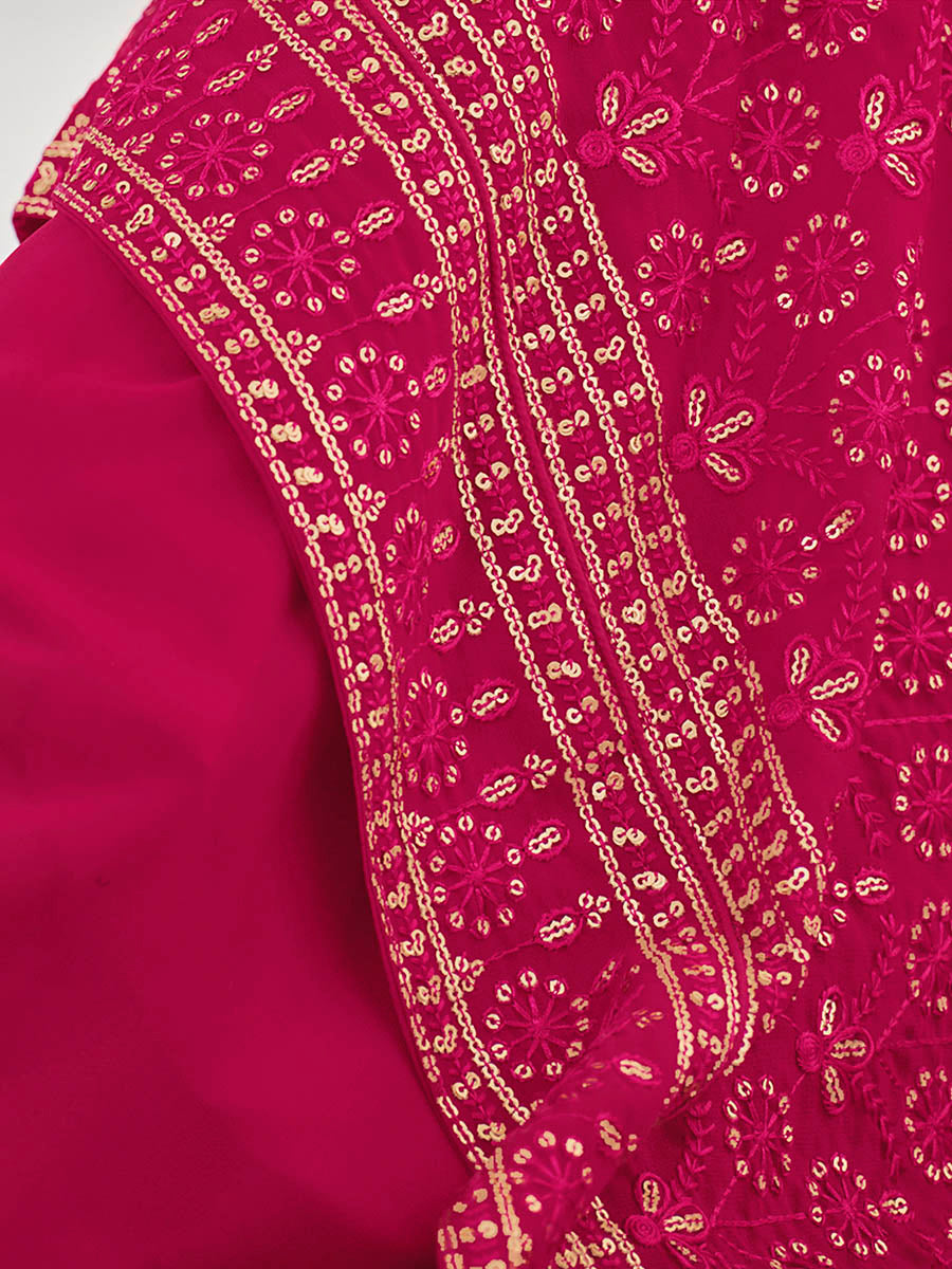 Myra Rani and Green Real Georgette Gharara Suit