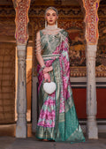 Monjolika Fashion Pink And Green Color Silk Ajarak Design Traditional Saree - Distacart