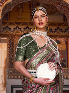 Monjolika Fashion Multicolor Silk Ajarak Design Traditional Saree - Distacart