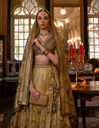 Monjolika Fashion Olive Color Rajwadi Silk Designer Lehenga Choli