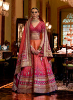 Monjolika Fashion Peach Color Rajwadi Silk Designer Lehenga Choli