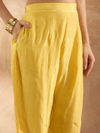 Indo Era Women Ethnic Motifs Embroidered Regular Thread Work Kurta with Trousers - Distacart