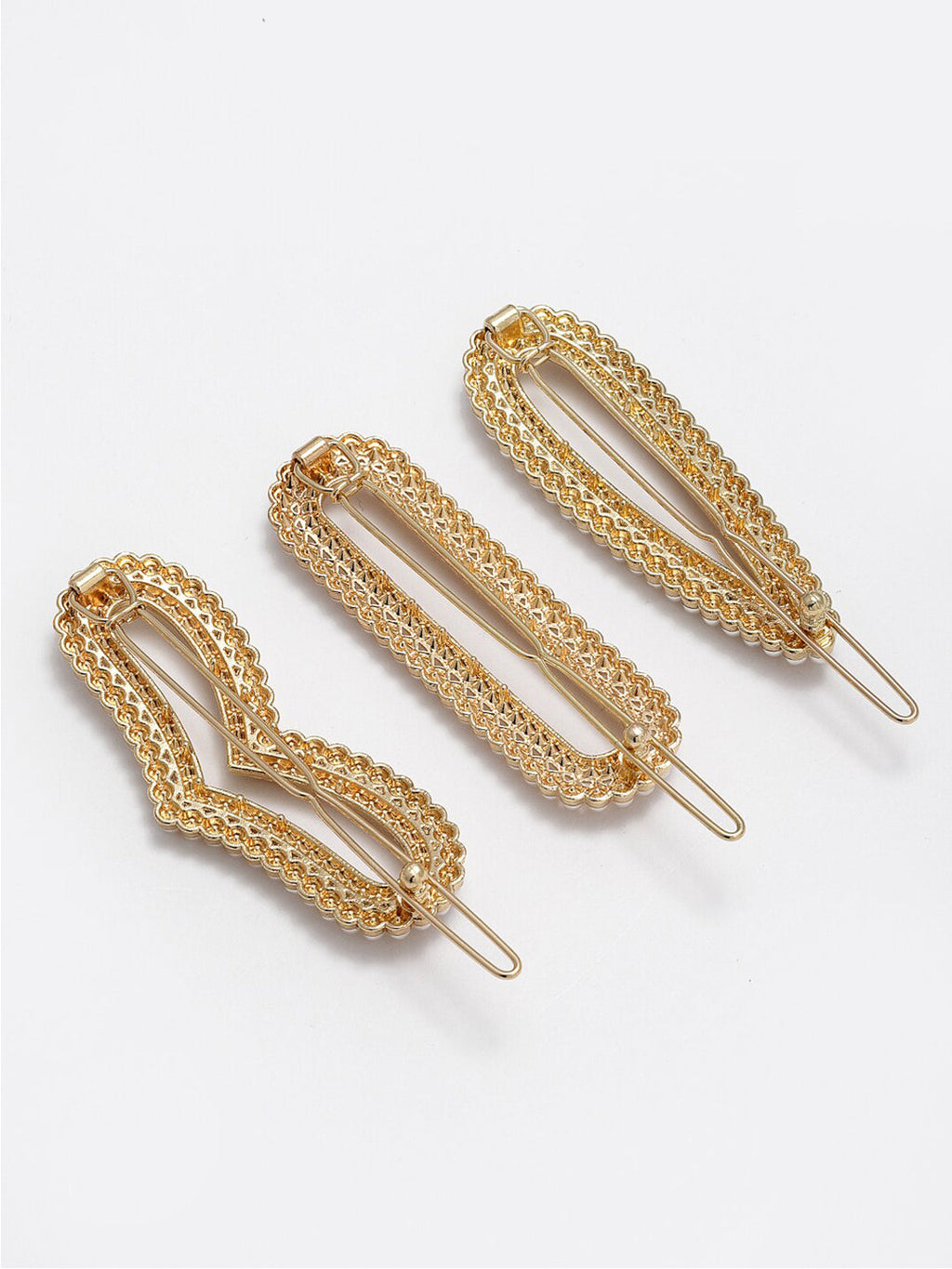 Panash Women Set of 3 Gold-Toned & White Pearls Embellished Bobby Pins - Distacart