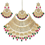 Tehzeeb CreationsEthnic Gold Plating Padmavat Jewelry Kundan Necklace Set for Girls & Women