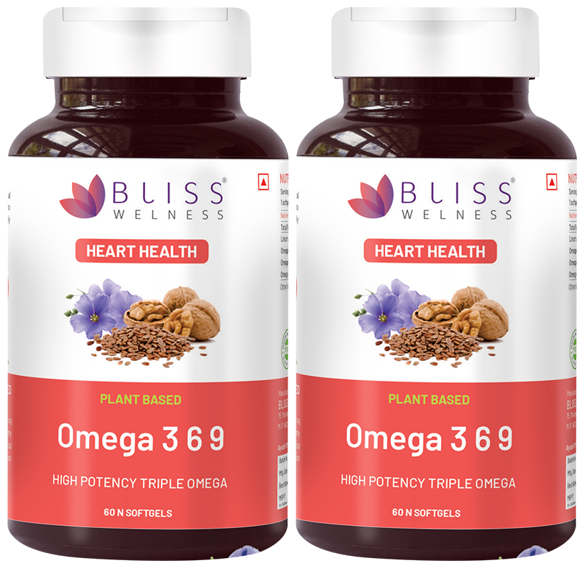 bliss welness heart health omega 3 6 9 softgel capsule 60 each