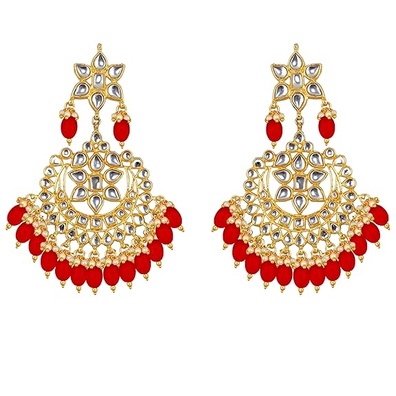 Tehzeeb Creations Ethnic Gold Plating Padmavat Jewelry Kundan Necklace Set for Girls & Women