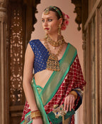 Monjolika Fashion Red Color Patola Silk Weaving Work Saree With Blouse