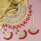 Tehzeeb Creations Ethnic Gold Plating Padmavat Jewelry Kundan Necklace Set for Girls & Women