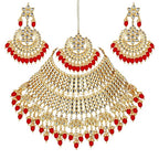 Tehzeeb Creations Ethnic Gold Plating Padmavat Jewelry Kundan Necklace Set for Girls & Women