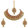 Tehzeeb CreationsStunning Stone Gold-Polished Necklace Set for Girls & Women