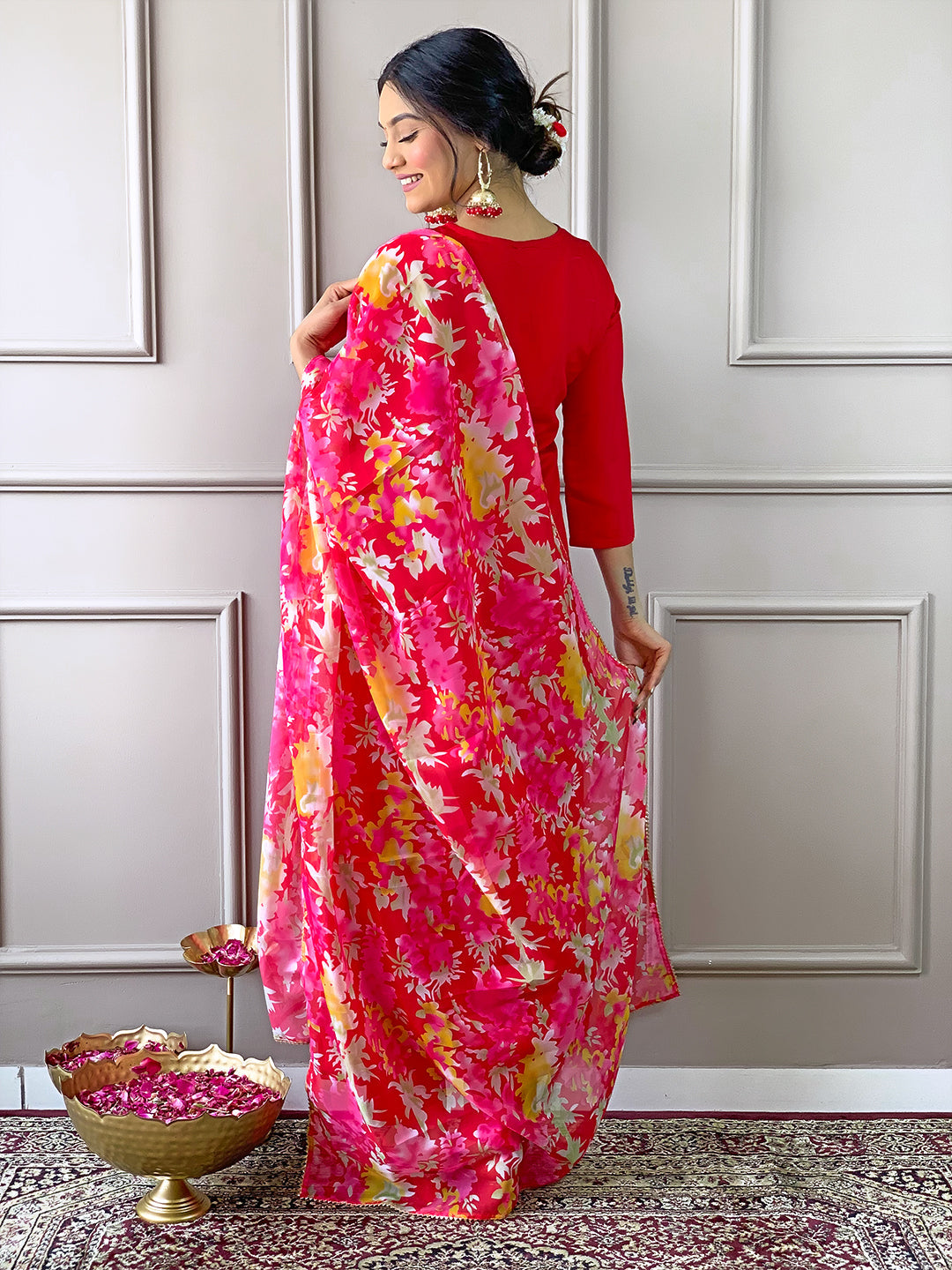 The52 Women's Rayon Fabric Straight Kurta, Pant and Dupatta Set - Distacart
