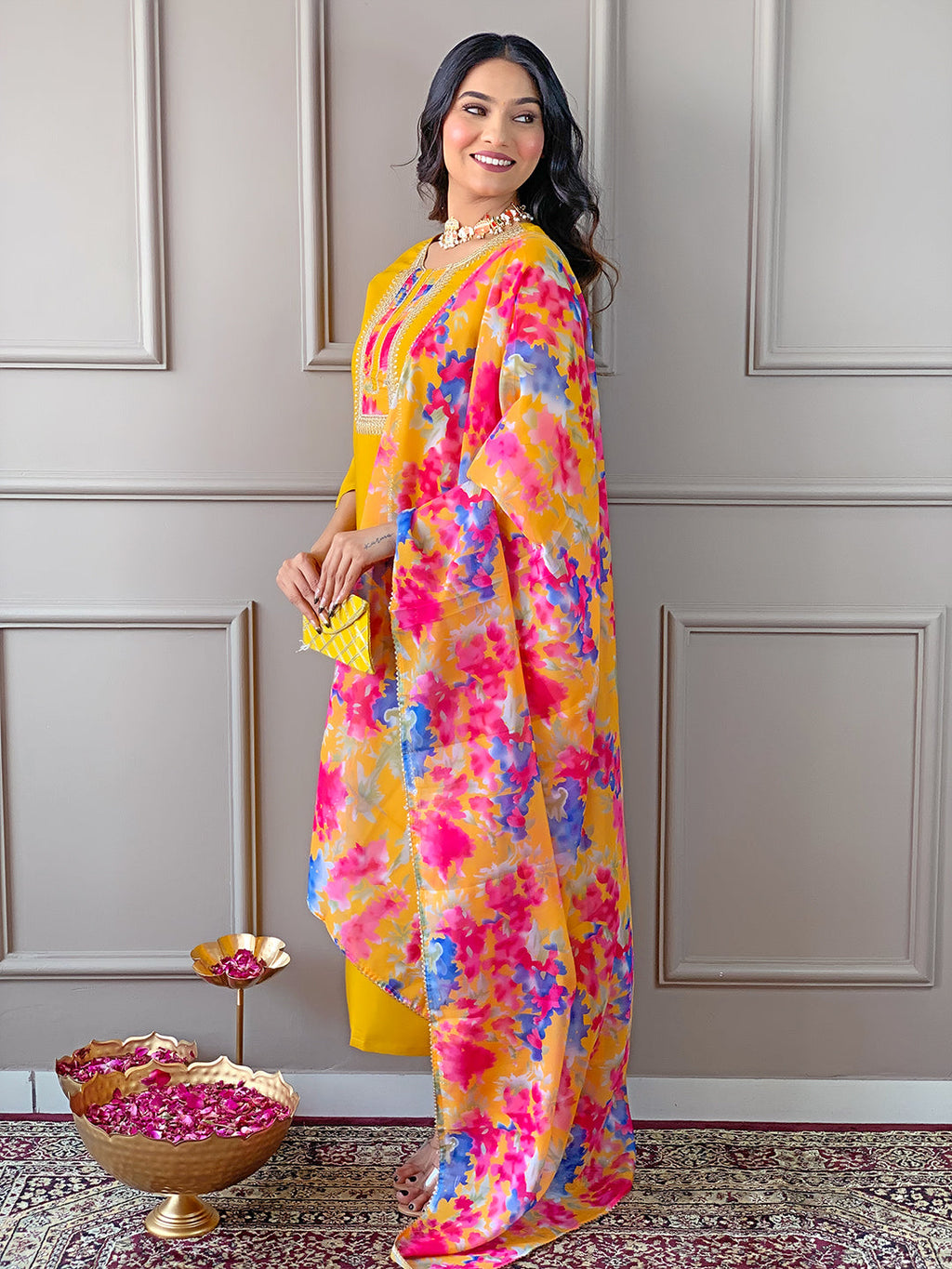 The52 Women's Rayon Fabric Straight Kurta, Pant and Dupatta Set - Distacart