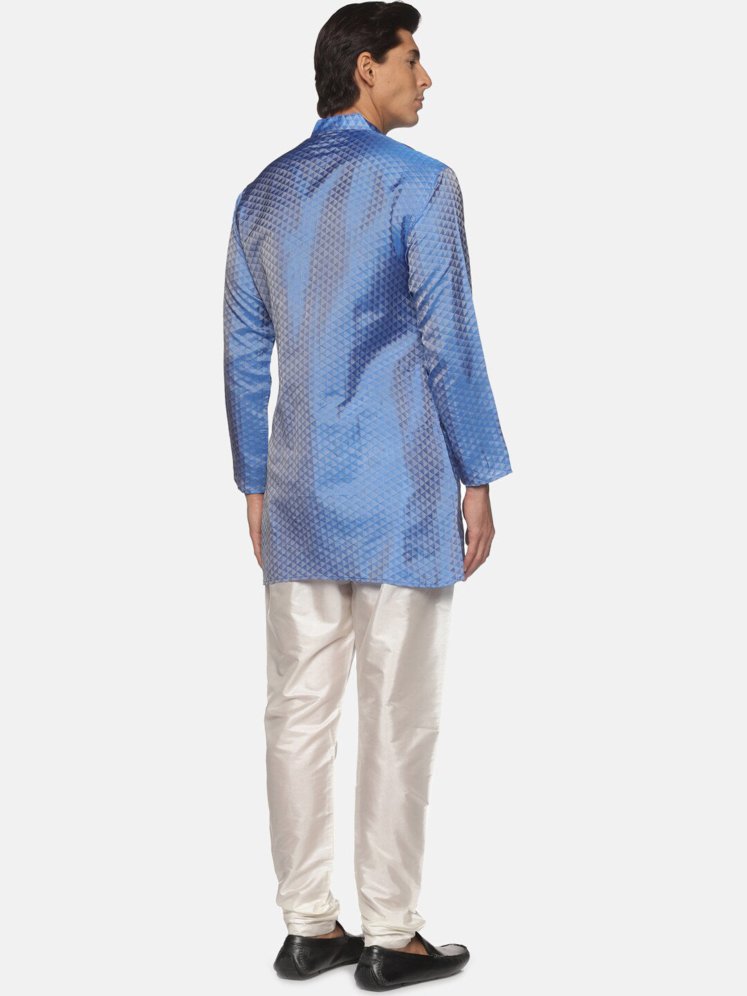 Sethukrishna Men Blue Printed Kurta with Pyjamas - Distacart