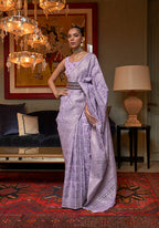 Monjolika Fashion Lavender Color Silk Weaving Work Traditonal Saree - Distacart