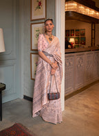 Monjolika Fashion Baby Pink Color Silk Weaving Work Traditonal Saree