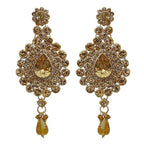 Tehzeeb Creations Bridal Dulhan Designer Gold-Polished Gold Color Pearl Stone Set 9 pcs. for Women & Girls