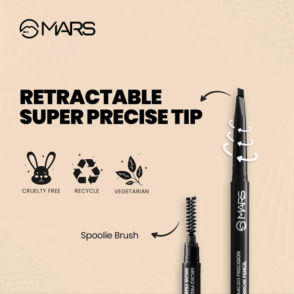 MARS Cosmetics Micro Precision Brow Pencil - Brown - Distacart