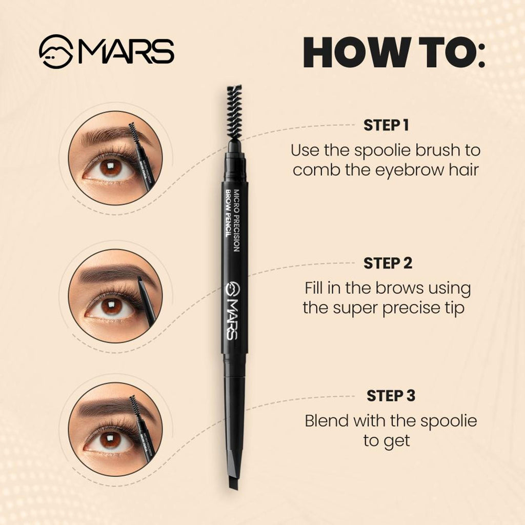 MARS Cosmetics Micro Precision Brow Pencil - Brown - Distacart