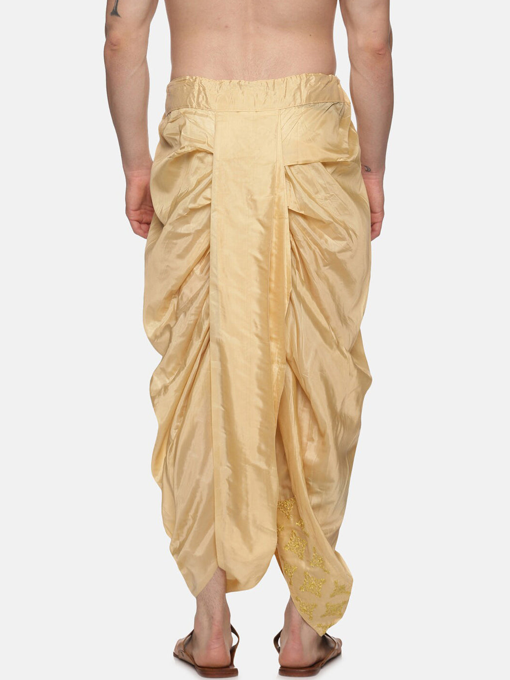 Sethukrishna Golden Embroidered Dhoti Pant For Men - Distacart