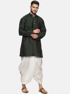 Sethukrishna Men Green Striped Kurta with Dhoti Pants - Distacart