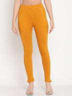 TAG 7 Pack of 2 Green & Mustard Yellow Ankle-Length Leggings
