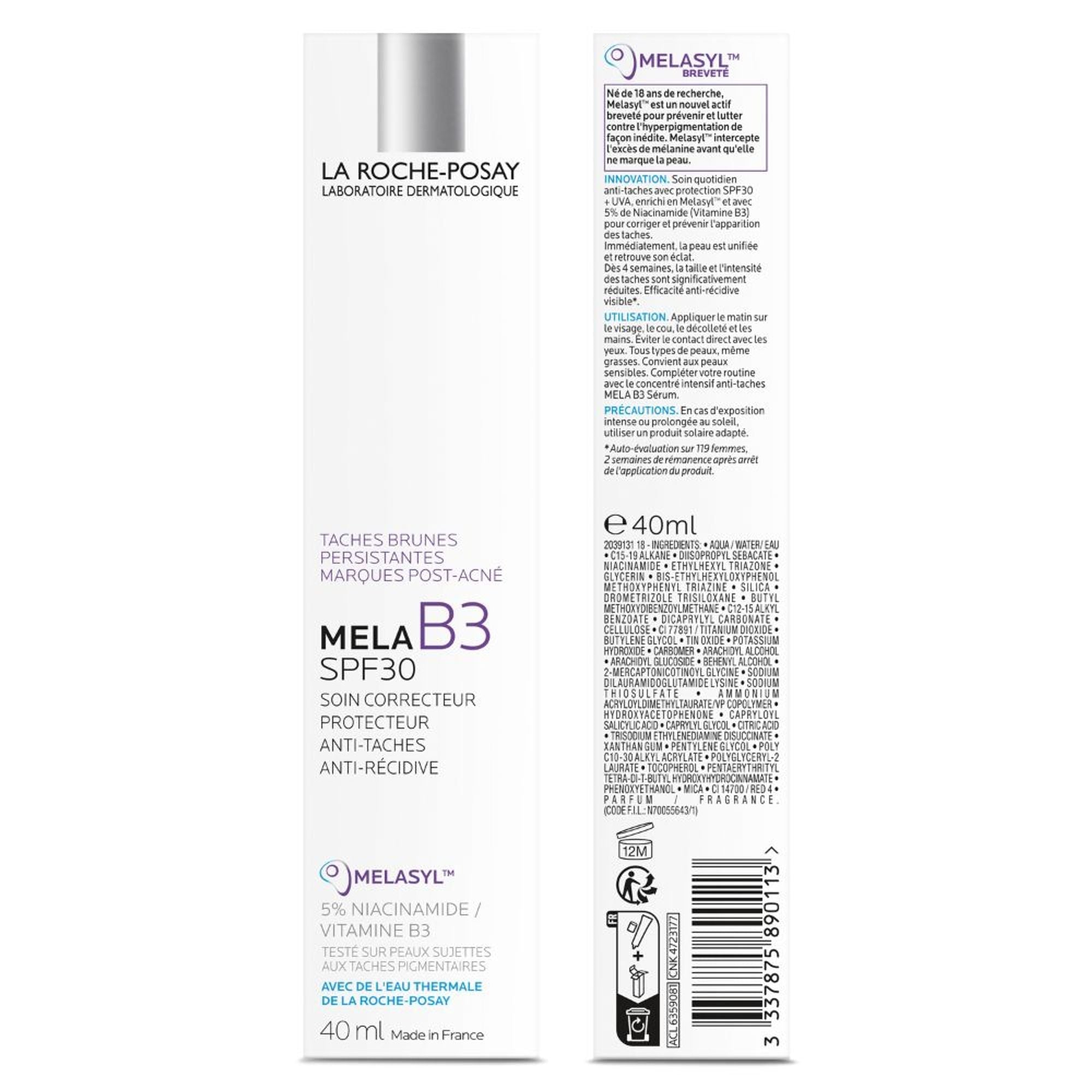 La Roche-Posay Mela B3 SPF30, Anti-Dark Spots Moisturiser & Broad-Spectrum Sunscreen with Melasyl