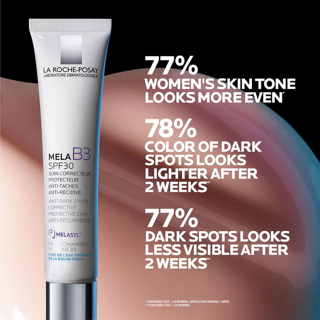 La Roche-Posay Mela B3 SPF30, Anti-Dark Spots Moisturiser & Broad-Spectrum Sunscreen with Melasyl