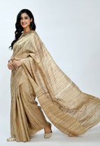Mominos Fashion Moeza Pure Ghichcha Silk Tussar Golden Color Saree