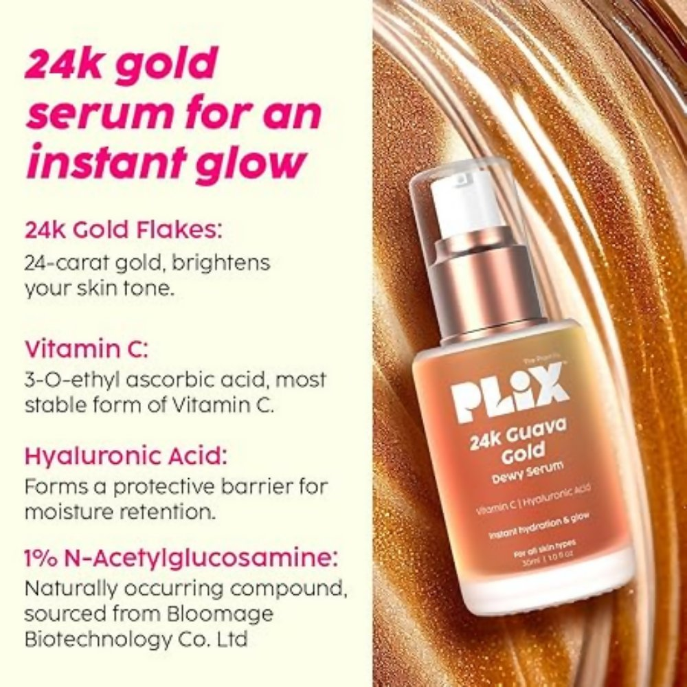 PLIX The Plant Fix Guava Glowy Kit With 24K Gold Dewy Serum & SPF 20 Moisturizer