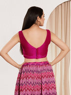 Joban Fashion Purple Mulberry Silk Padded Blouse With Round Neck Sleeveless - Distacart