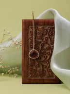 Ruby Raang Gold Polished Maroon Stone Kundan Maang Tikka - Distacart