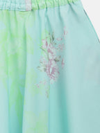 Ahalyaa Aqua Blue Organza Printed Lehenga Choli For Kids For Girls