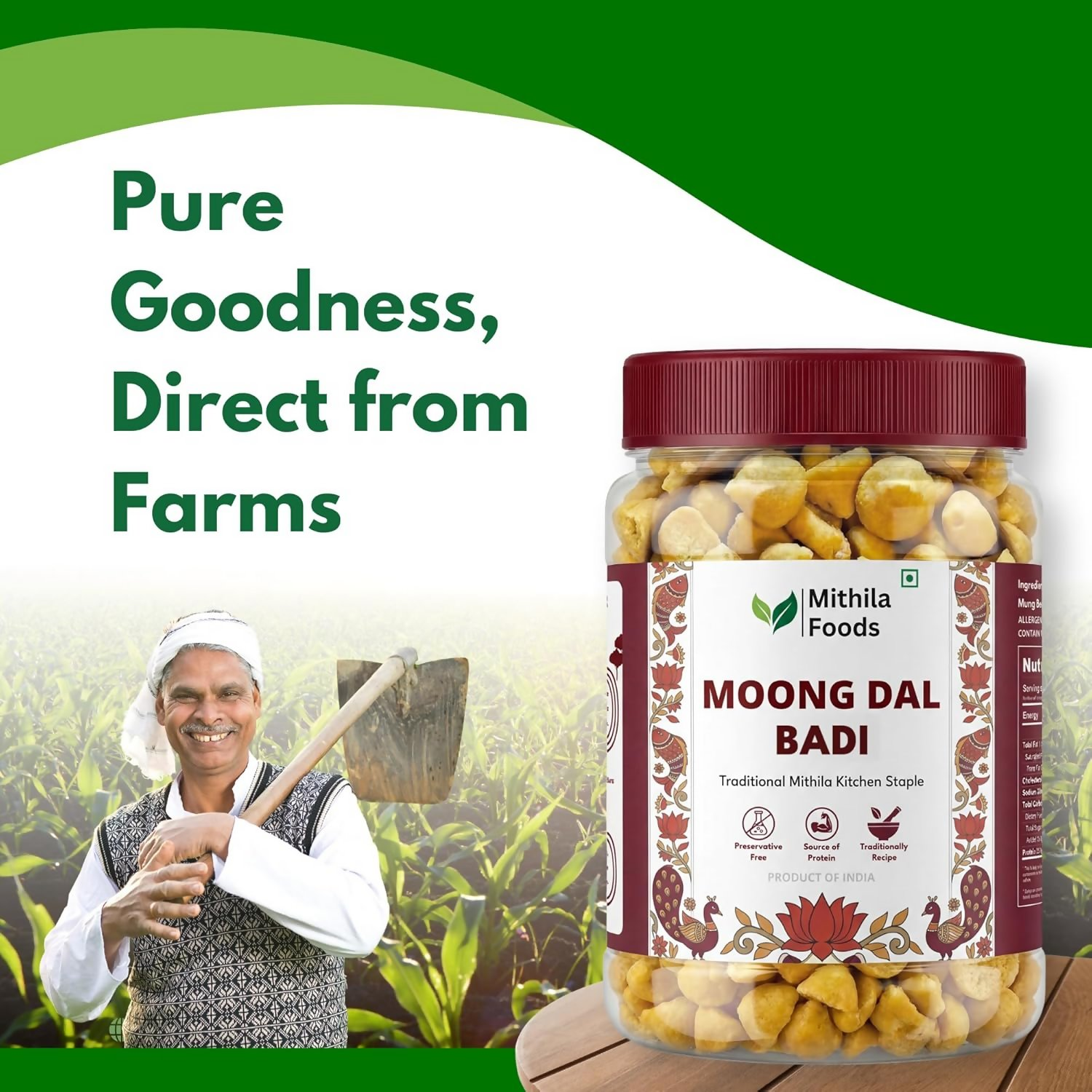 Mithila Foods Moong Dal Badi Light Sun-Dried Mangodi - Distacart