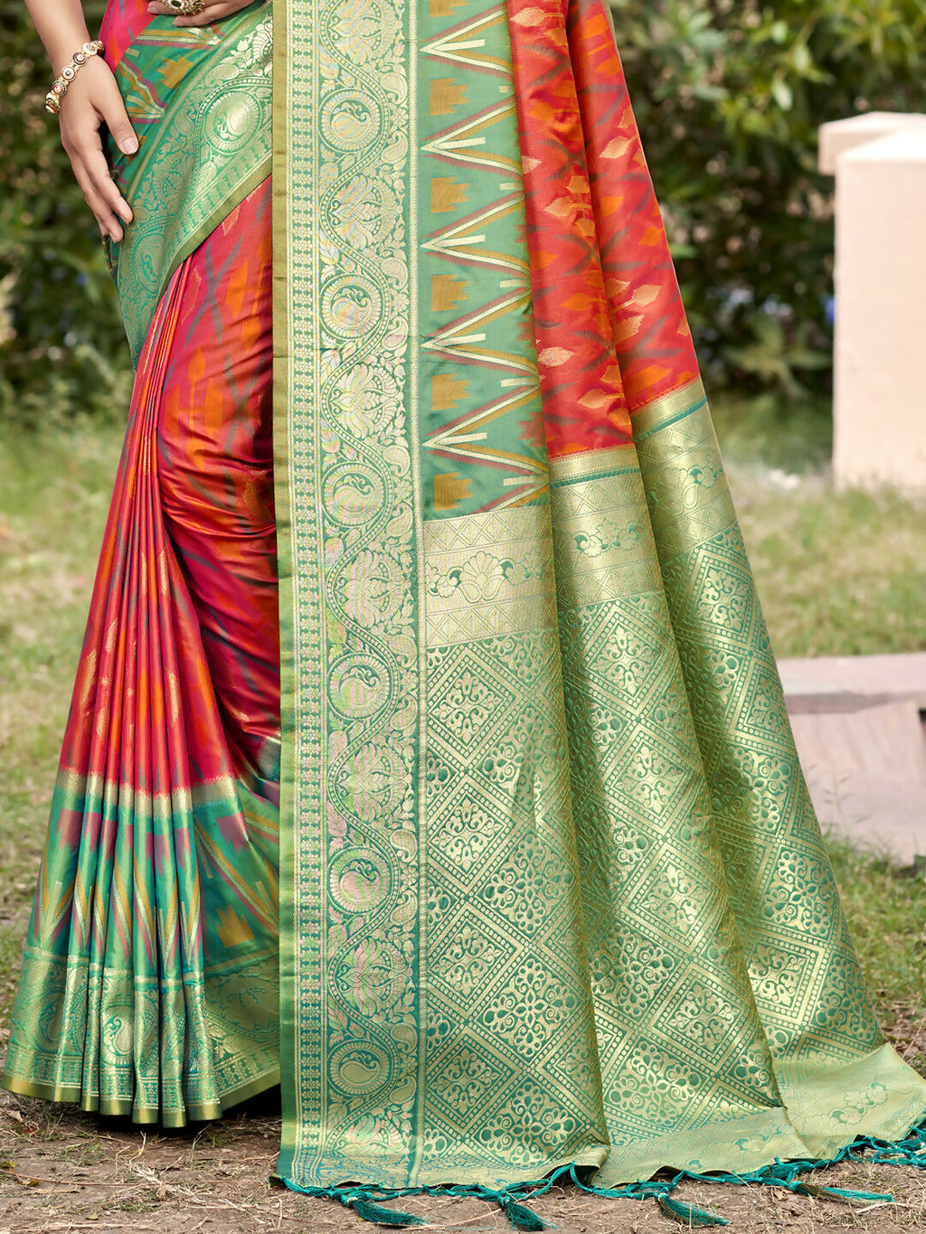 Shree Shyam Fashion Mustard Pochampally Silk Saree - Distacart