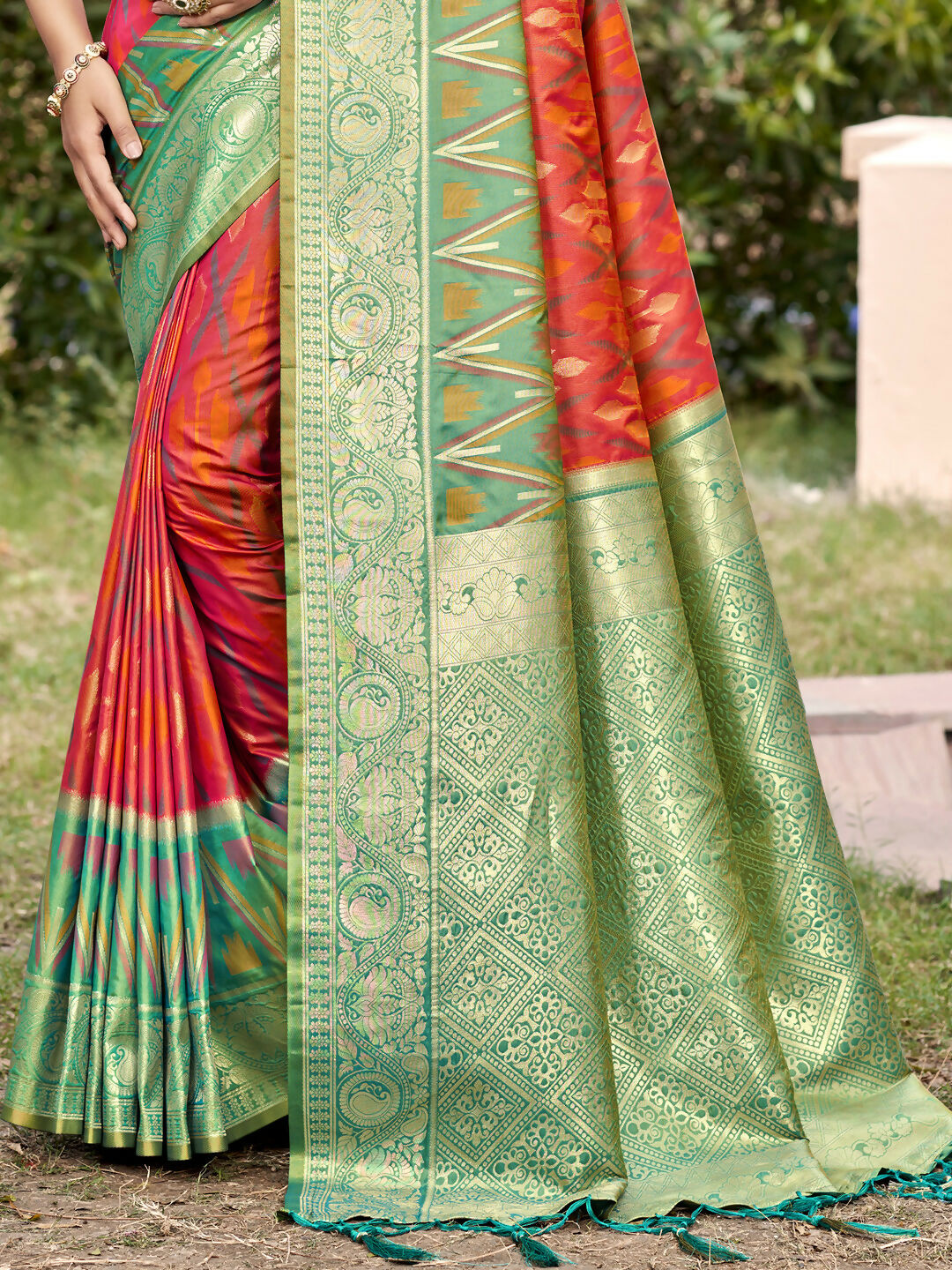 Shree Shyam Fashion Mustard Pochampally Silk Saree - Distacart