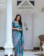 DEIANA'S Beautiful Designer Golden zari Soft Lichi Silk Saree - Pink