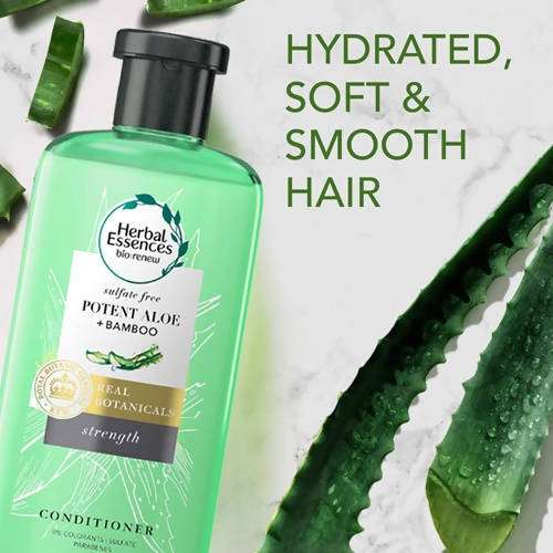 Herbal Essences Sulfate Free potent Aloe +Bamboo Real Botanicals Strength Conditioner