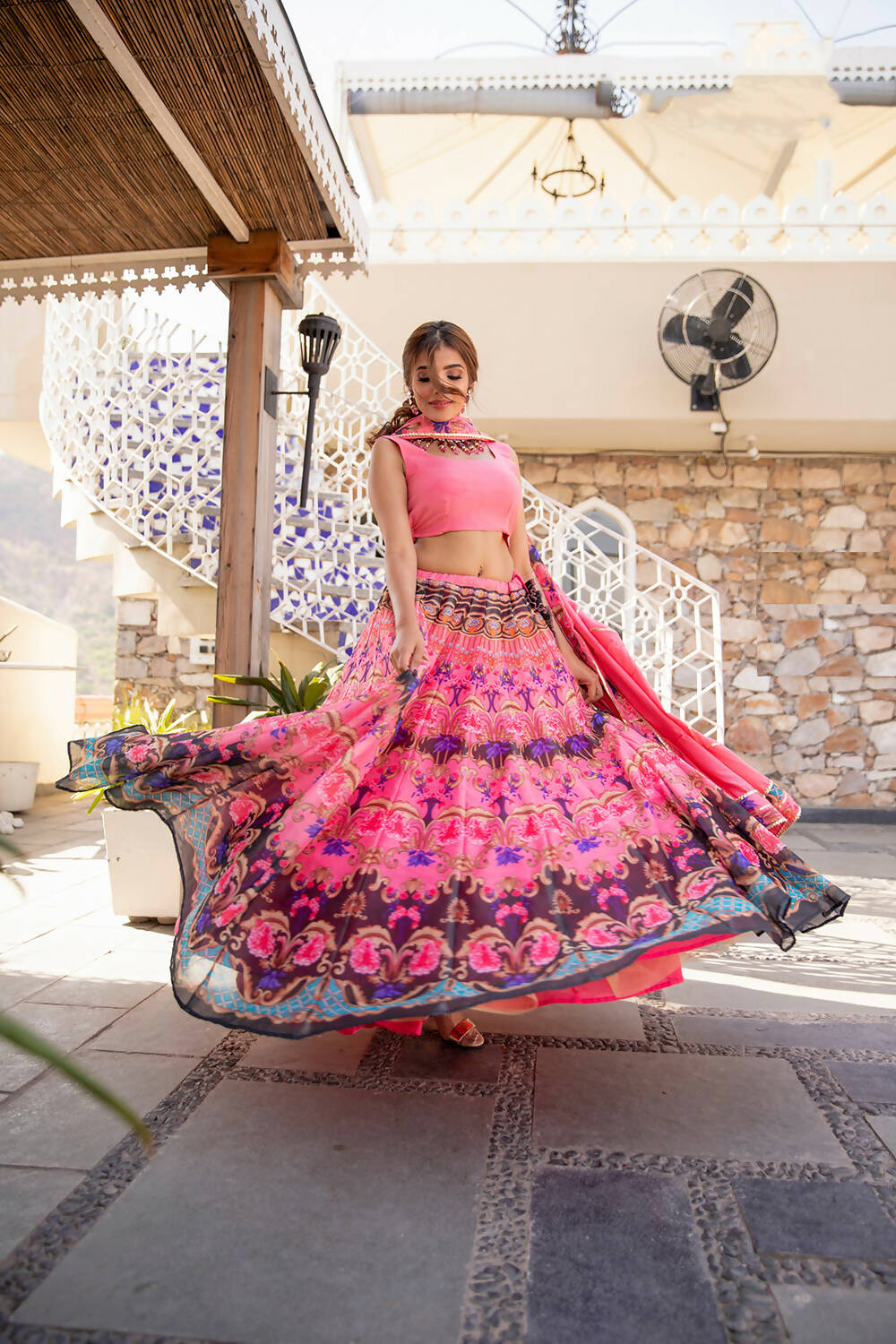 Wedding Designer Pink Chanderi Designer Lehenga - Anbazaar - Distacart
