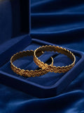 NVR Women Set of 2 Leaf Design Gold Plated Kada Bangle - Distacart