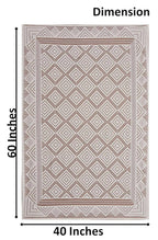 Yellow Weaves Cotton Geometric Designer Net Rectangular Center 4 Seater Table Cover - Off White