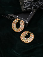 Ruby Raang Gold Polished Multi-Color Kundan Loops