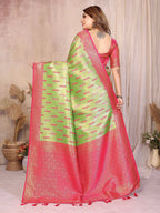 Aastha Fashion Pista Green Tissue Silk Paithani Woven Saree - Distacart