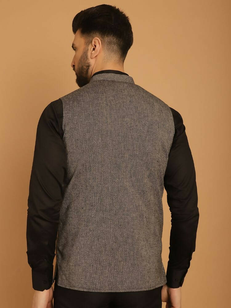 Even Apparels Pure Wool Nehru Jacket - Grey