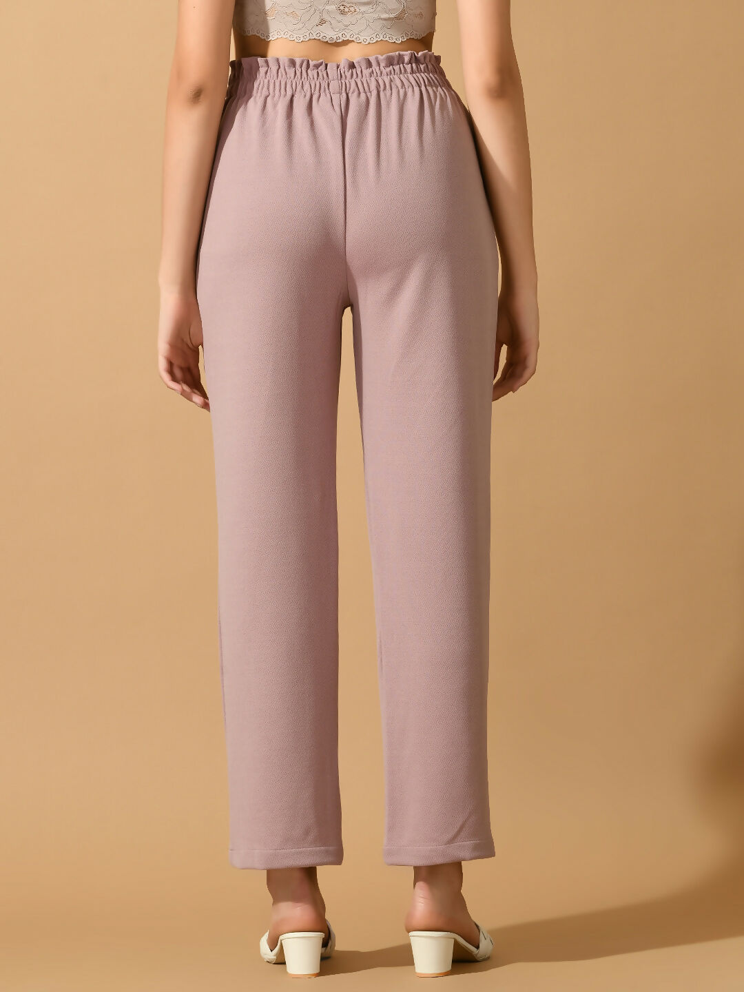 Myshka Women's Lavender Straight Fit Party Trouser